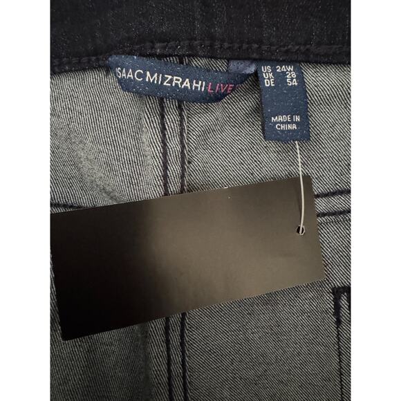 Isaac Mizrahi Live! Dark‎ Indigo Pull-On Slim Leg Ankle Jean 24W Plus NWT - Picture 10 of 10